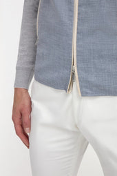 Dusty Blue Reversible Vest Made In Italy