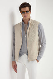 Dusty Blue Reversible Vest Made In Italy