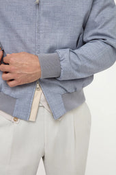 Dusty Blue Short Jacket Made In Italy