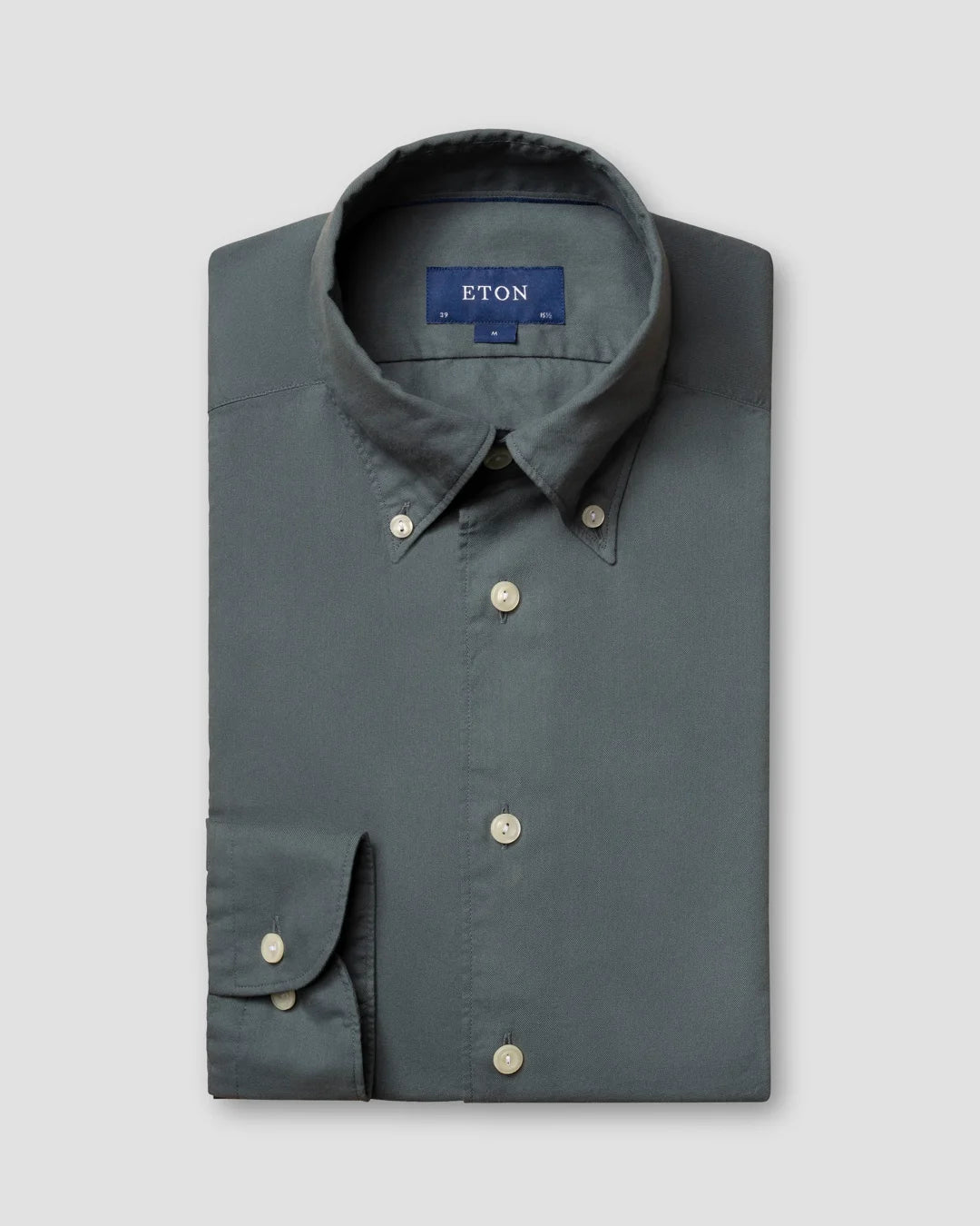 Dark Green Lightweight Flannel Shirt Eton
