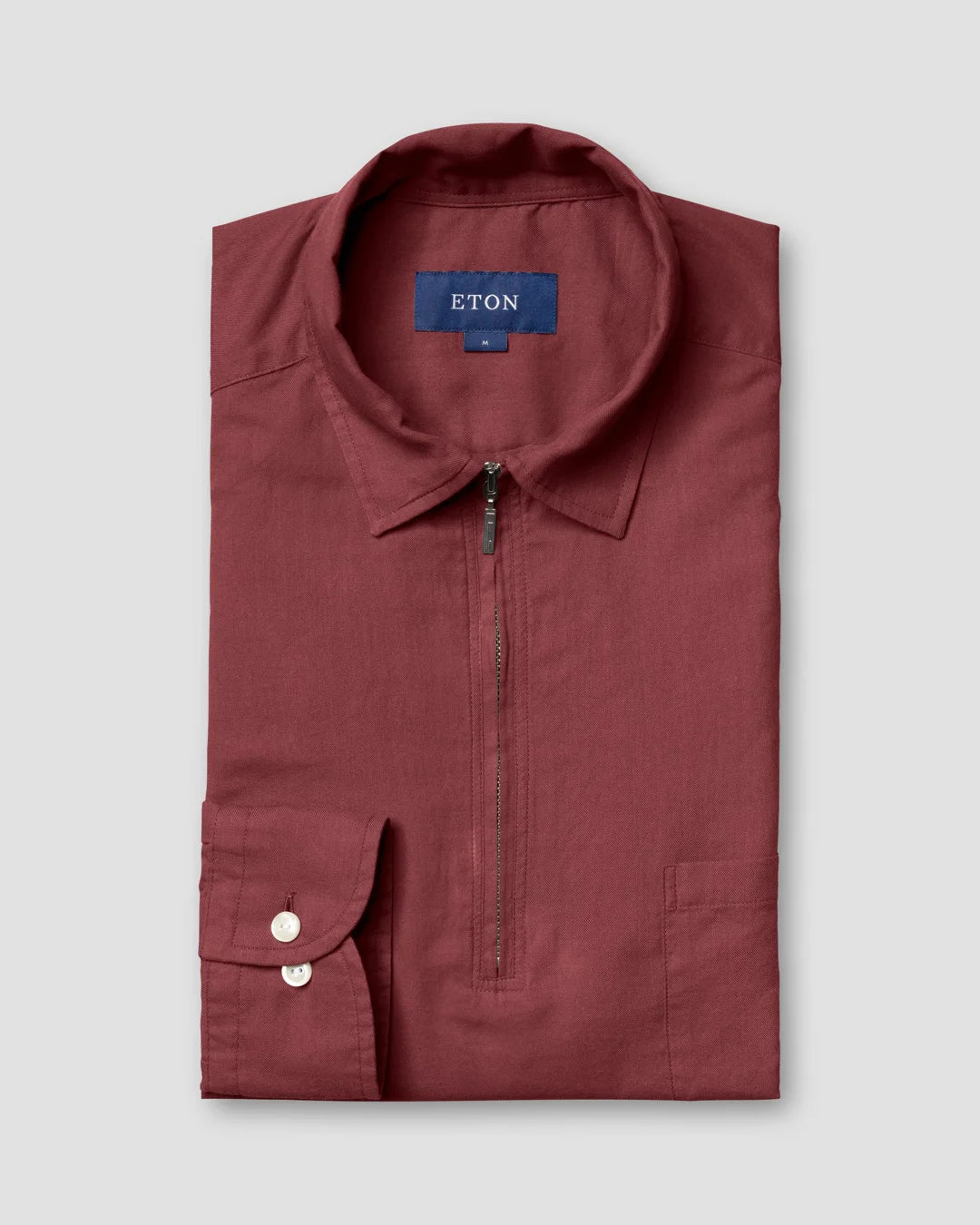 Dark Red Half Zip Shirt Eton
