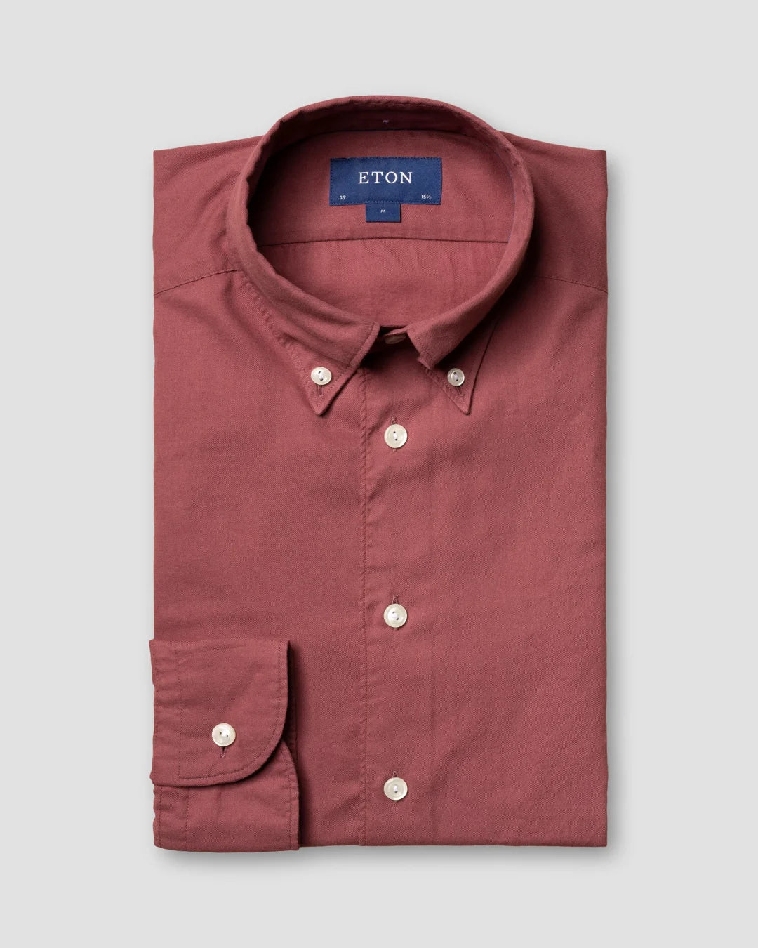 Dark Red Lightweight Flannel Shirt Eton