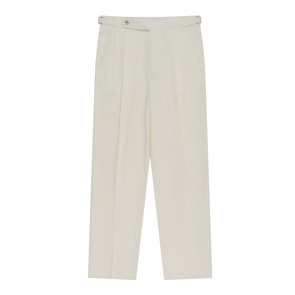 Essential Seersucker Adjust 2 Pleated Relaxed Chino