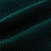 Green Rib Knit Cashmere Scarf