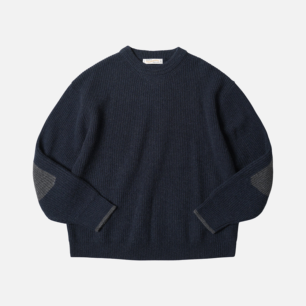 Patch Round Pullover Knit