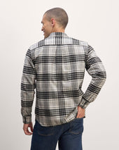 The Brushed Flannel Shirt | Light Heather Oat / Black