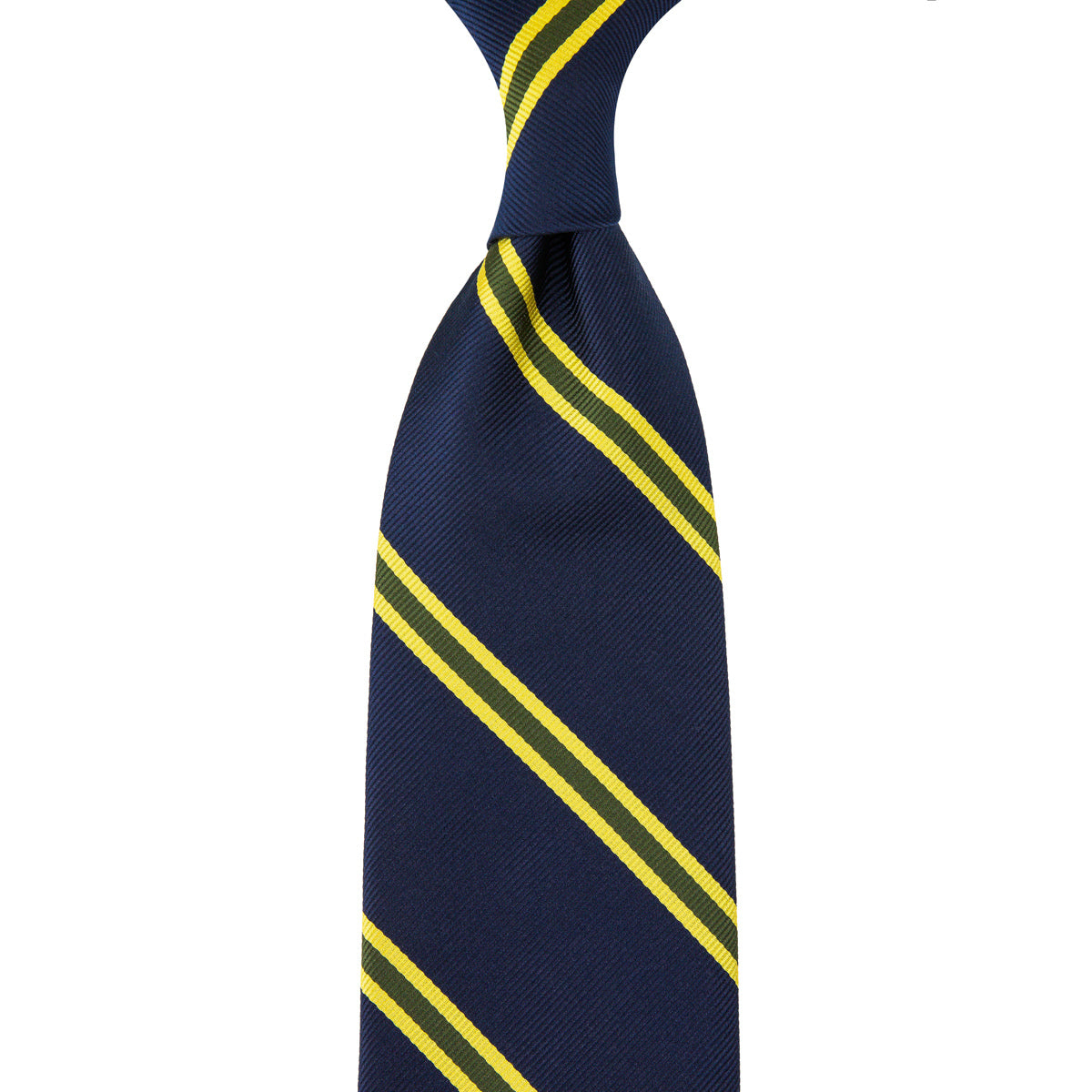 Japanese Repp Stripe Silk Tie Hand Rolled
