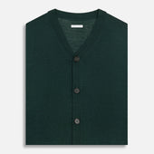 Petrol Fine Merino V Neck Sleeveless Cardigan