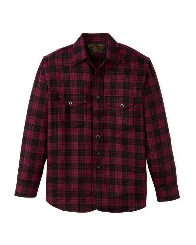 1922 Archive Wool Shirt - Deep Crimson / Black Plaid