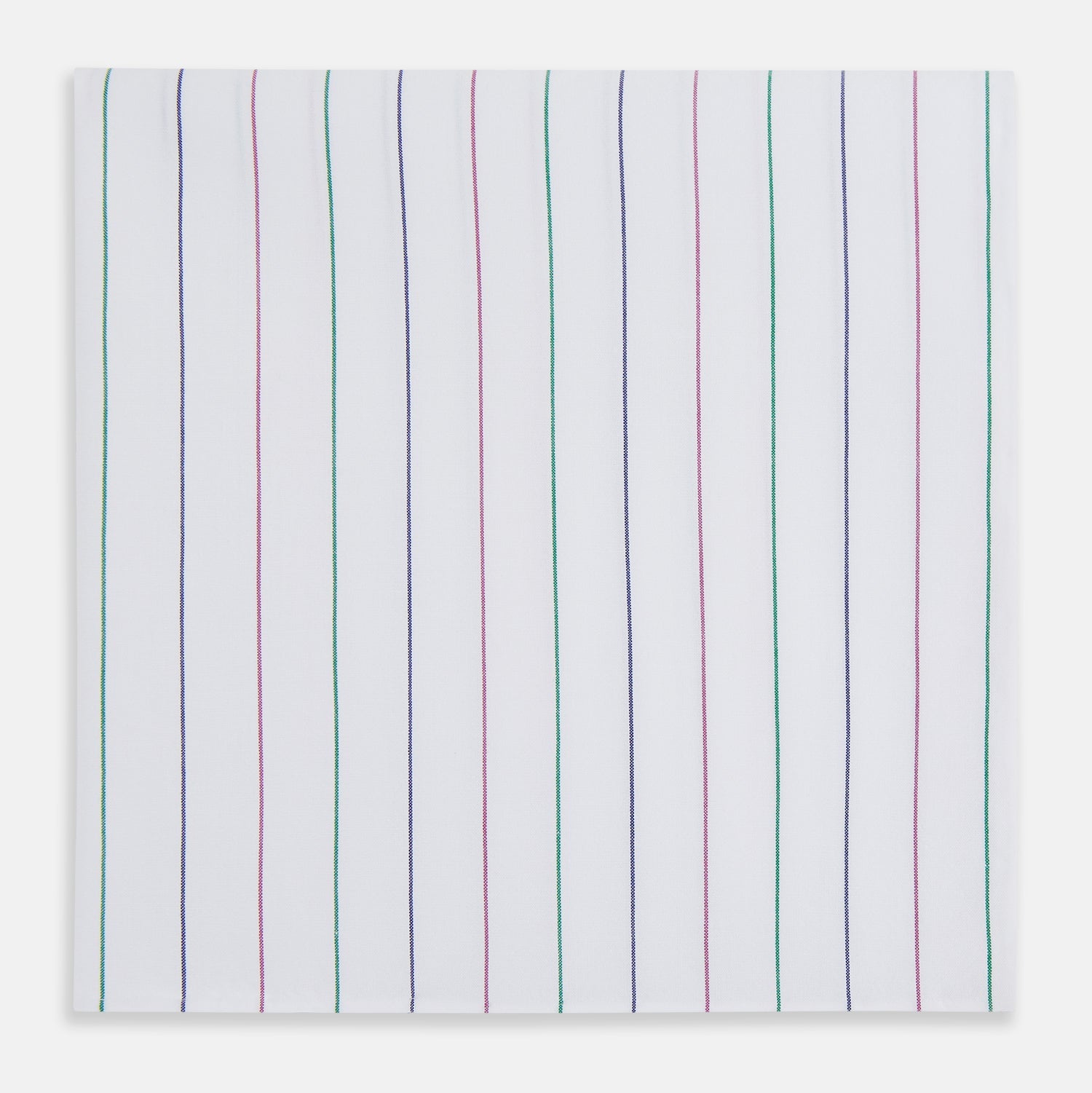Hand Rolled Pink and Green Pinstripe Handkerchief