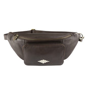 Rinonera Crossbody Bag Leather With Cream Stitching