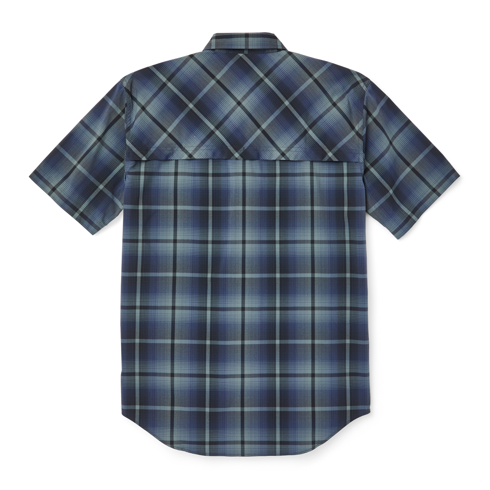 Twin Lakes Short Sleeve Sport Shirt - Navy/grey Plaid