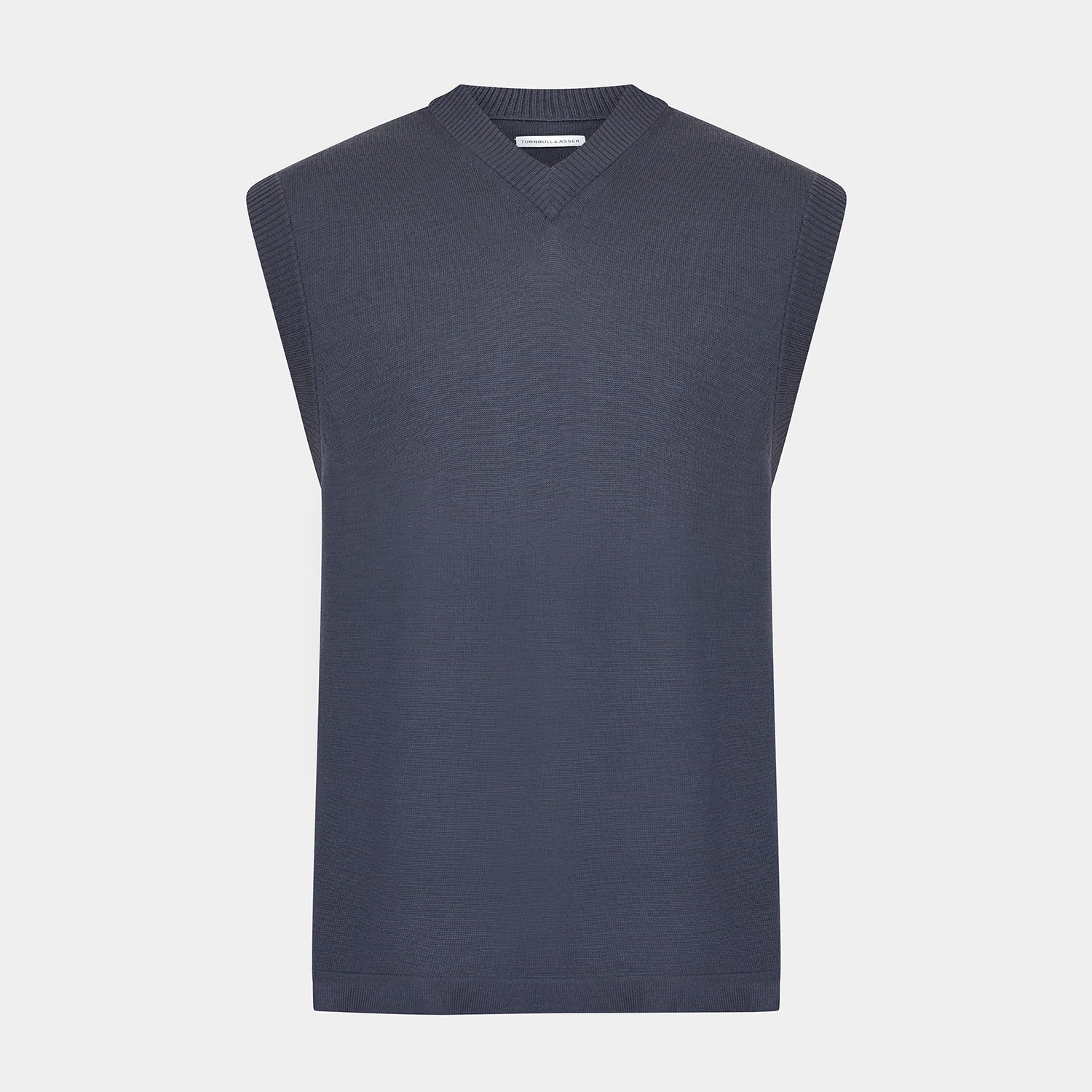 Grey Fine Merino V Neck Vest