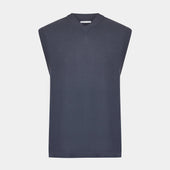 Grey Fine Merino V-Neck Vest