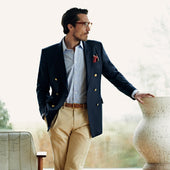 Plain Wool Double Breasted Blazer
