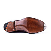 Slightly Rounded Wingtip Oxford In Dark Brown Russian Calf