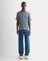 The No-Sweat Button-Down Polo | Heather Sage Blue