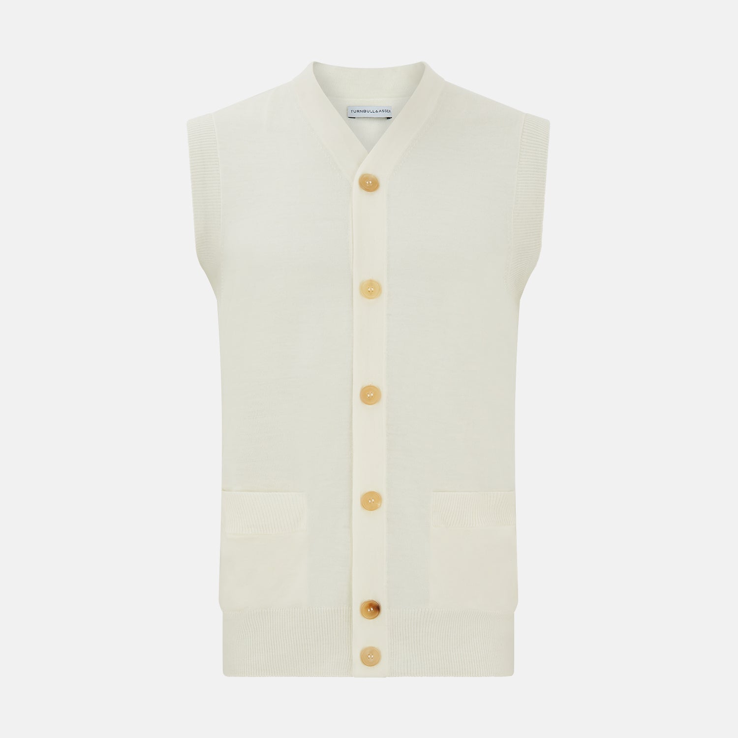 Fine Merino V Neck Sleeveless Cardigan