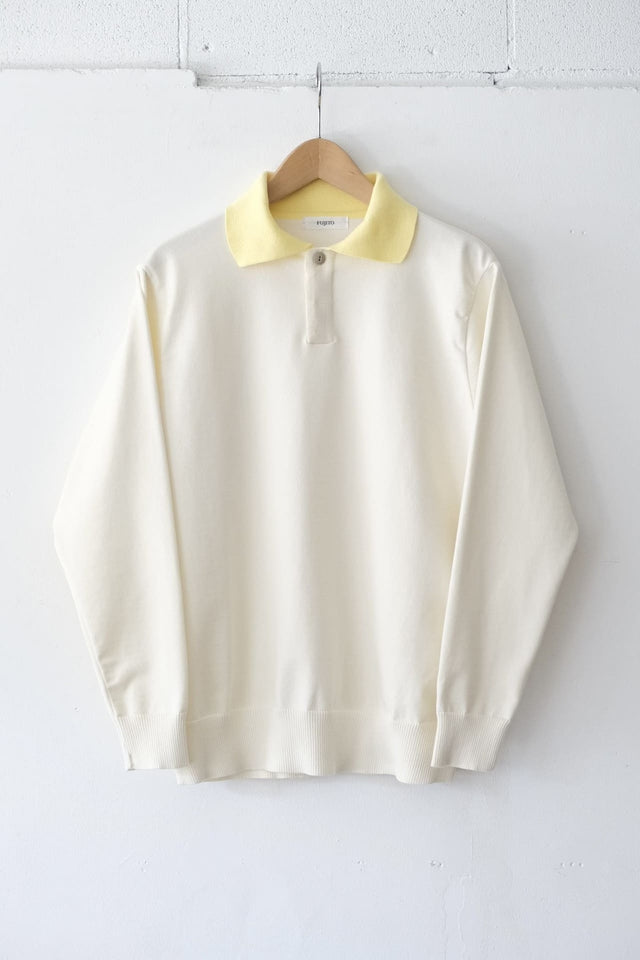 FUJITO Rugger Sweater 'David' Off White/Lemon,Navy/Lavender | Directors Web Shop powered by BASE