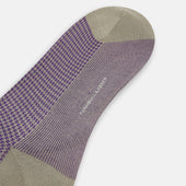 Concrete Houndstooth Mid Length Socks