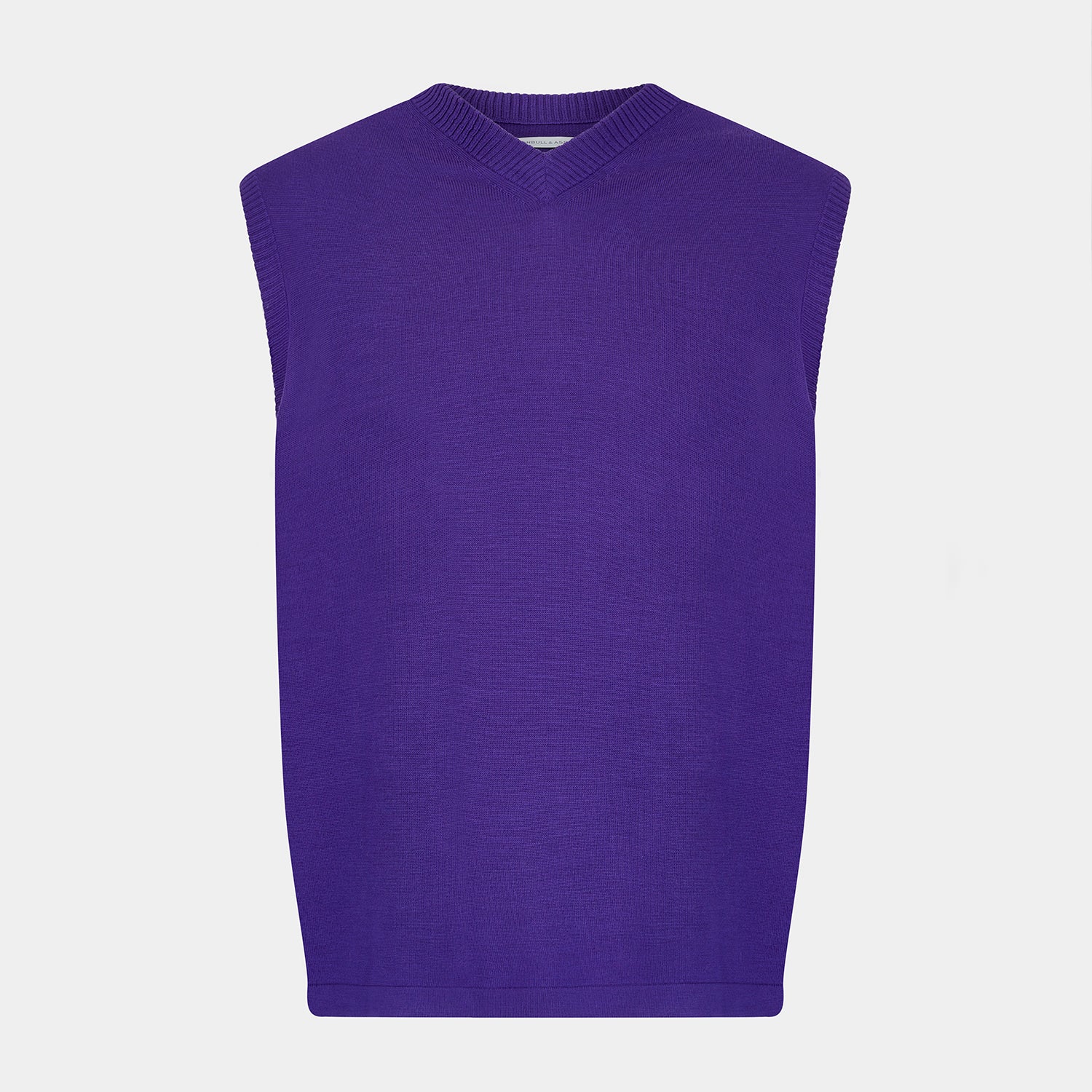 Purple Fine Merino V Neck Vest