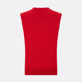Red Cashmere V Neck Vest