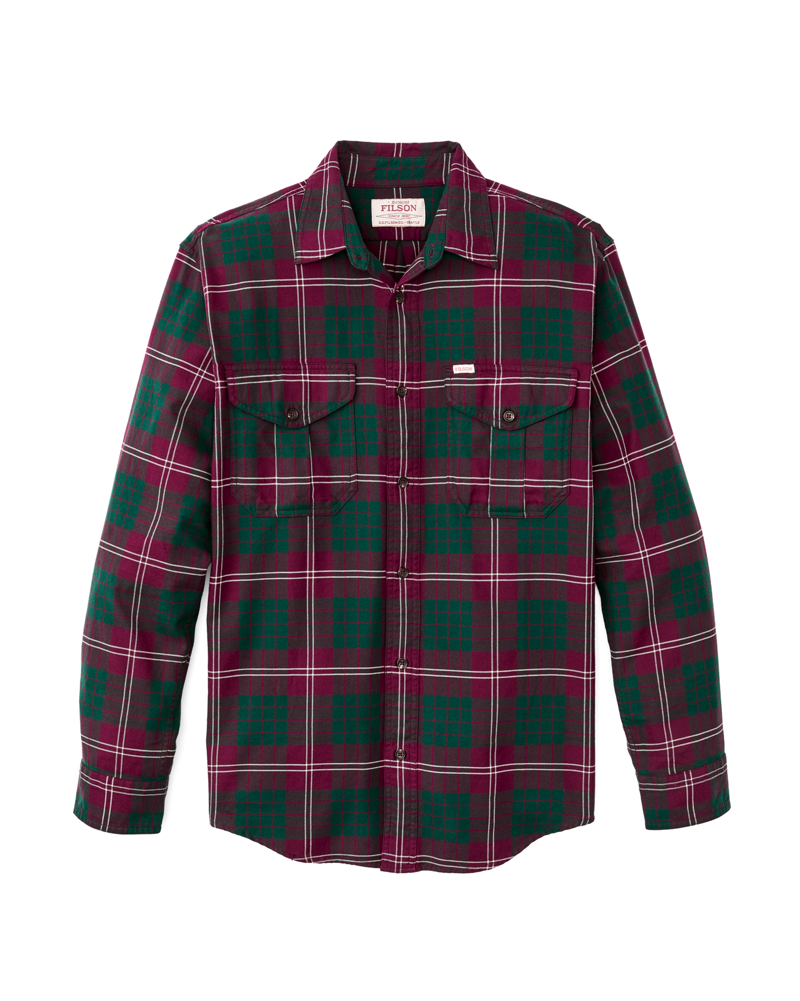 Lightweight Alaskan Guide Shirt - Green / Burgundy / Multi Plaid
