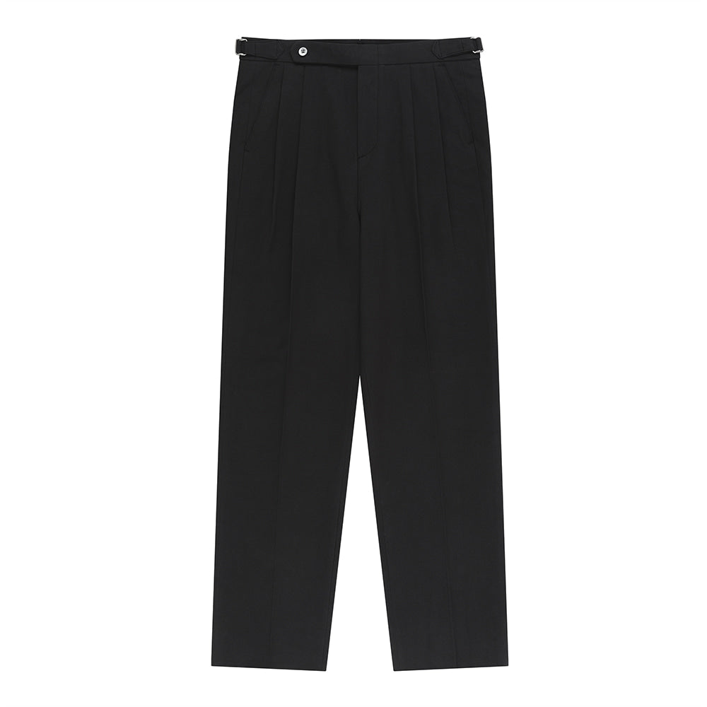 Essential Linen Cotton Twill Adjust 2 Pleated Relaxed Chino