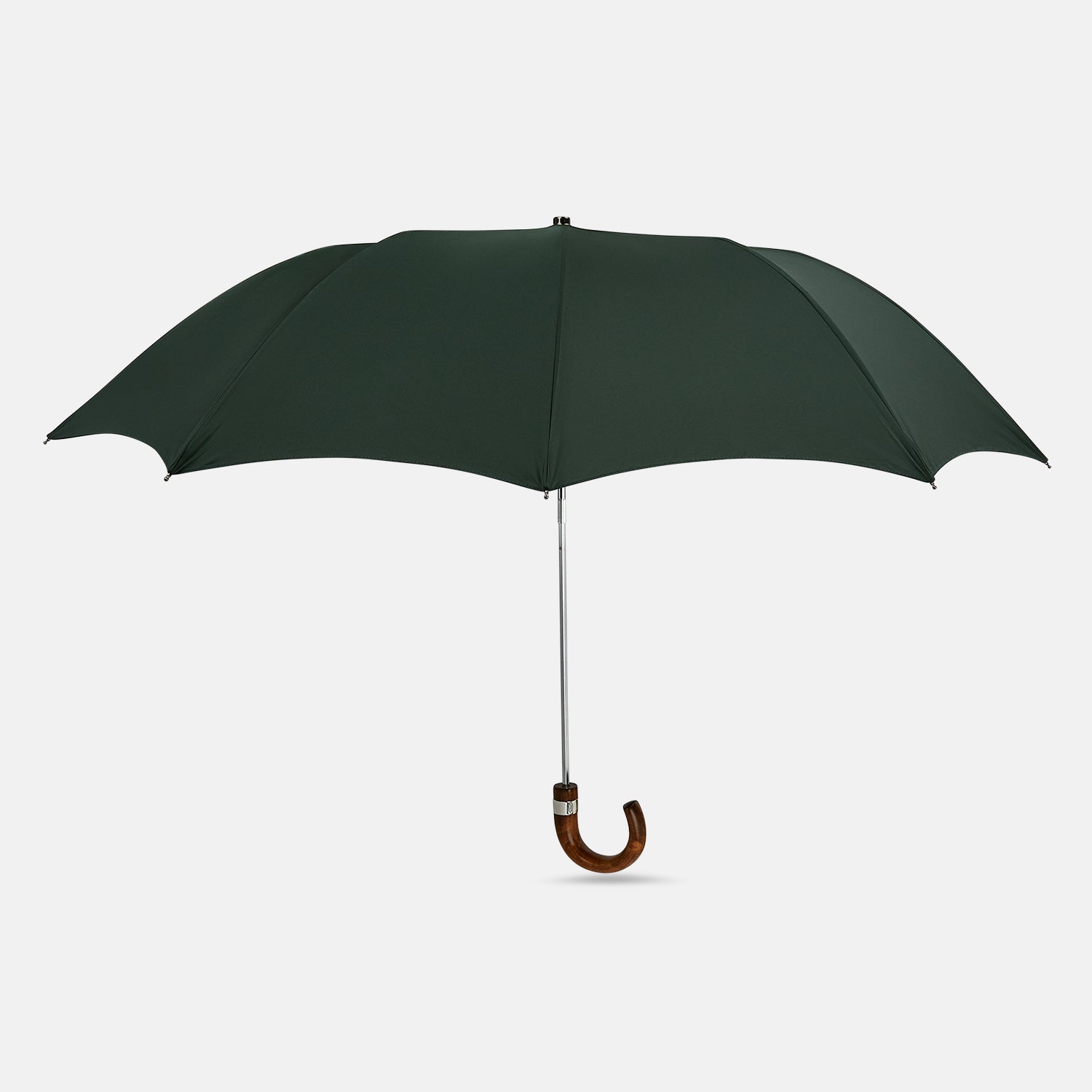 Telescopic Umbrella With Brown Maple Crook Handle