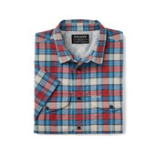 Twin Lakes Short Sleeve Sport Shirt - Blue Cream / Red Black