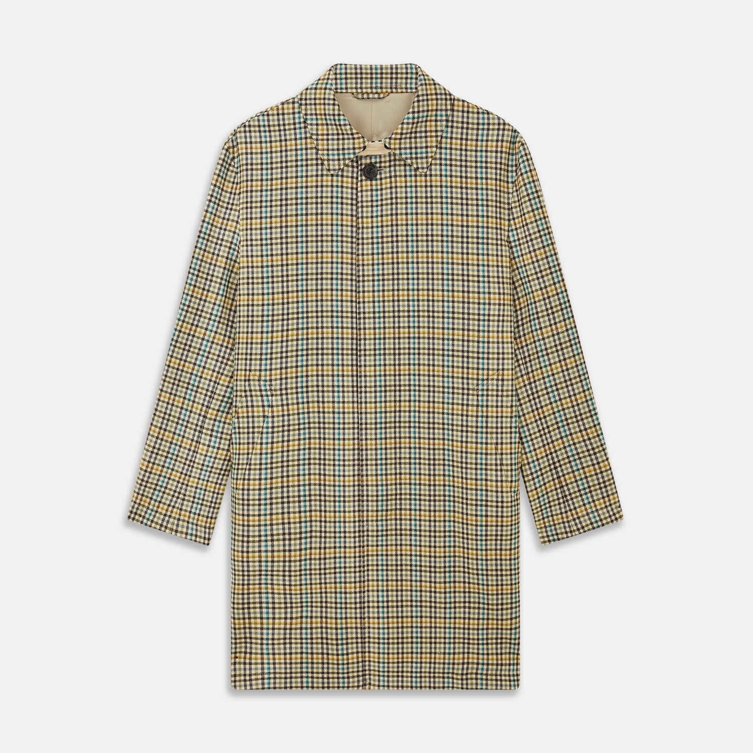 Green And Blue Multi Check Wool Elliot Coat