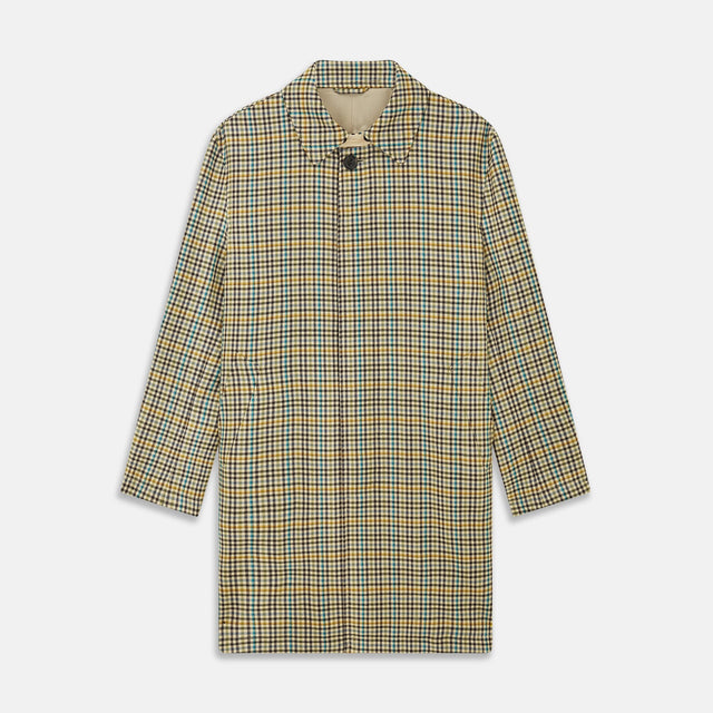 Green and Blue Multi Check Wool Elliot Coat