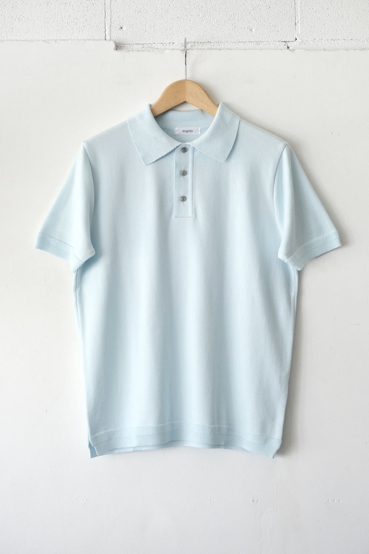 Fujito Knit Polo Easy Sax Dark Brown Emerald Directors Web Shop Powered By Base