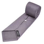 Dark Grey Plain Woven Lace Silk Tie