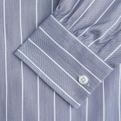 Pale And White Pinstripe Cotton Blend Weekend Fit Finch Shirt