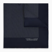 And Grey Stripe Silk Pocket Square