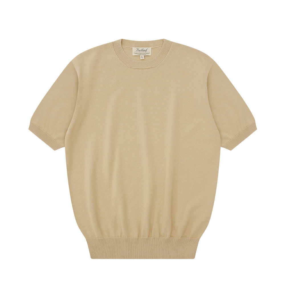 Essential Short Sleeve Round Knit