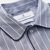 Pale And White Pinstripe Cotton Blend Sussex Nightshirt