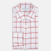 Dark Red Grid Check Mayfair Shirt