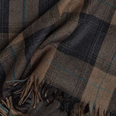 Earthy Tones Large Check Silk Cashmere Scarf