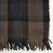 Earthy Tones Large Check Silk Cashmere Scarf