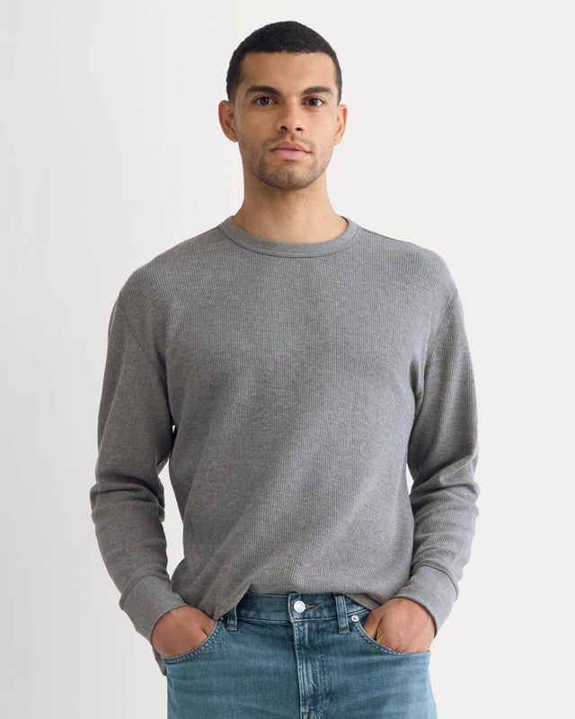 Thermal Crew in Cozy Waffle | Heathered Charcoal
