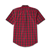 Sutter Sport Short Sleeve Shirt - Dark Brown / Scarlet Plaid