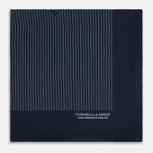 And Light Blue Stripe Silk Pocket Square