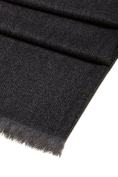 Charpe 100 Cachemire Chevrons Anthracite Gris