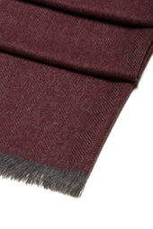 Charpe 100 Cachemire Chevrons Rouge Gris
