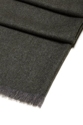 Charpe 100 Cachemire Chevrons Vert Gris