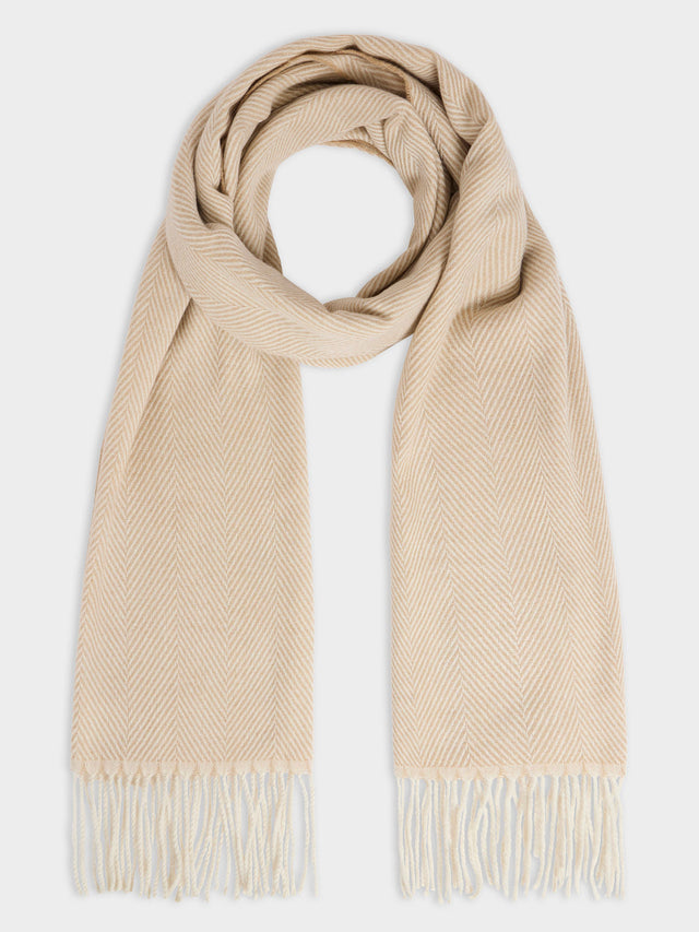 Echarpe à chevron beige