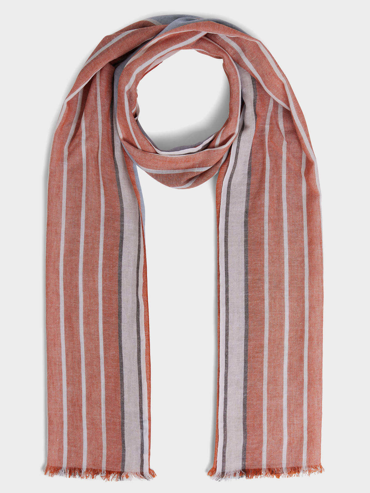 Echarpe En Coton Et Bleu Rayures