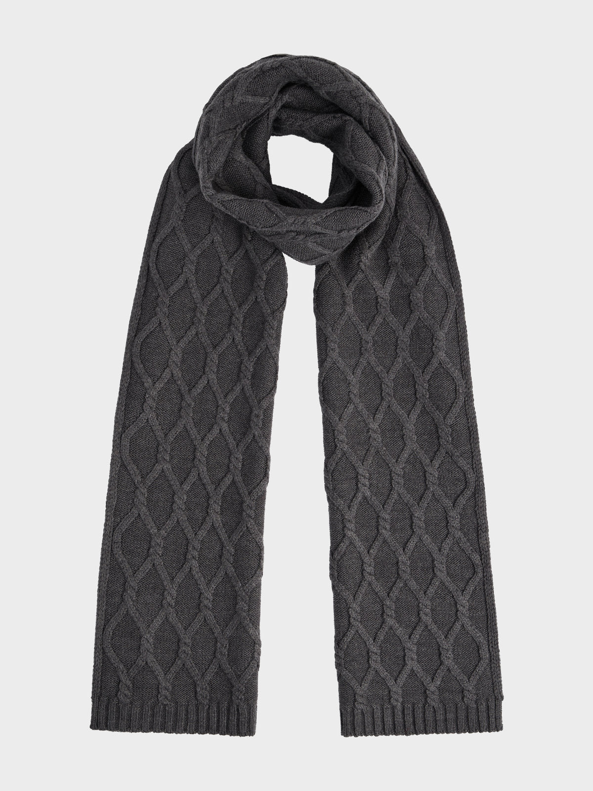 Echarpe En Maille Torsad E Grise